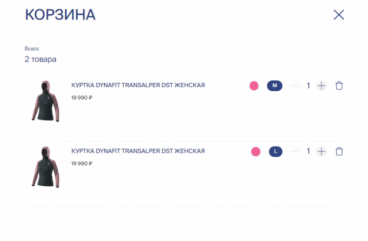 Товары в корзине Альпиндустрия