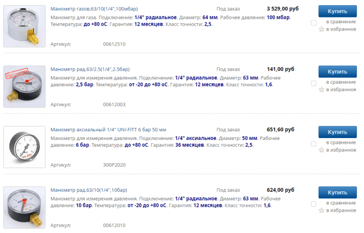 Выбор товаров на сайте Дюйм 24