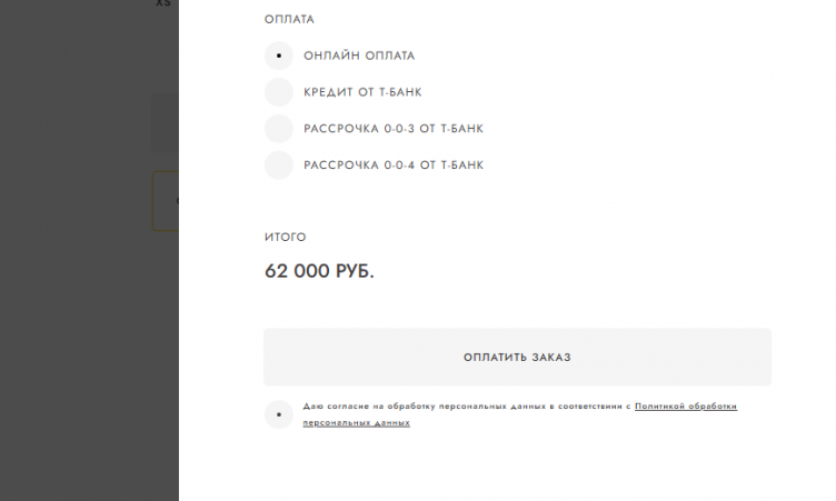 Оплата заказа на сайте магазина Lesyanebo