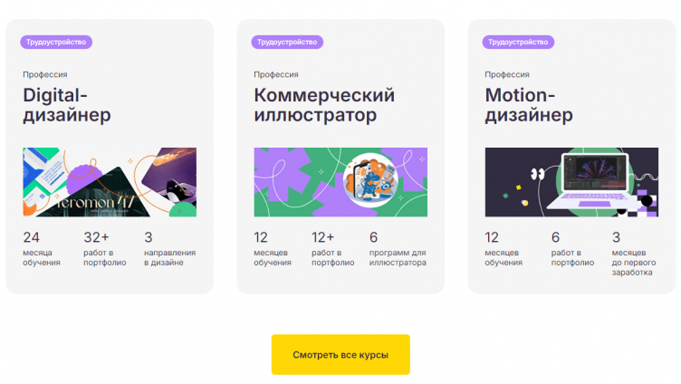 Выбор курса на сайте Logomachine