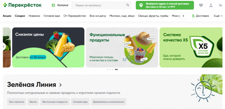 Официальный сайт Перекресток Доставка