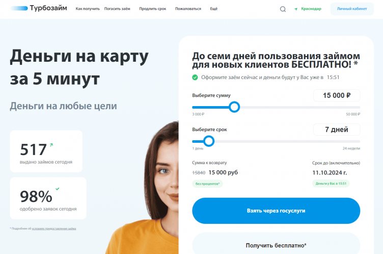 Сайт МФО Турбозайм