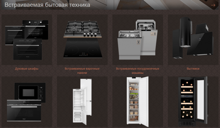 Выбор техники на сайте Weissgauff