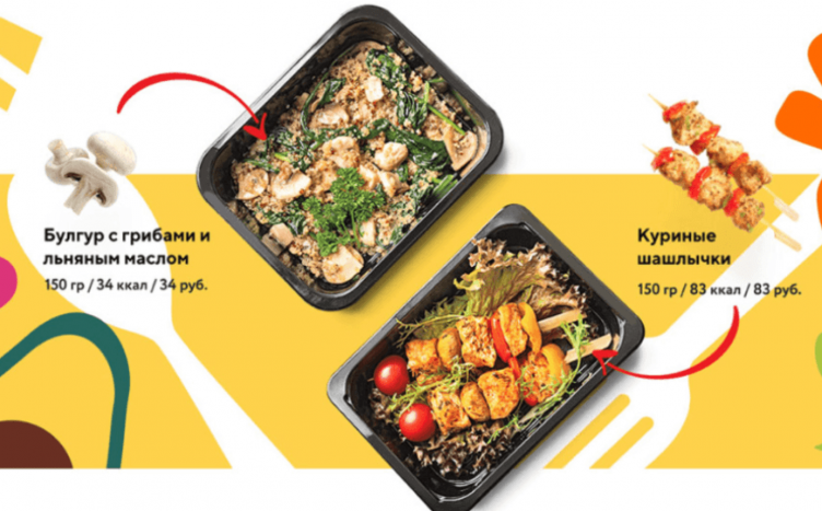 Выбор блюд на сайте MeMeMeal